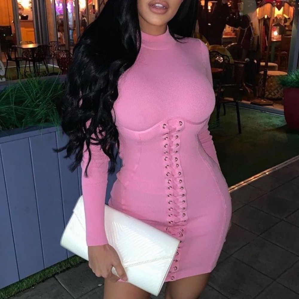 Pink Sweater Dress